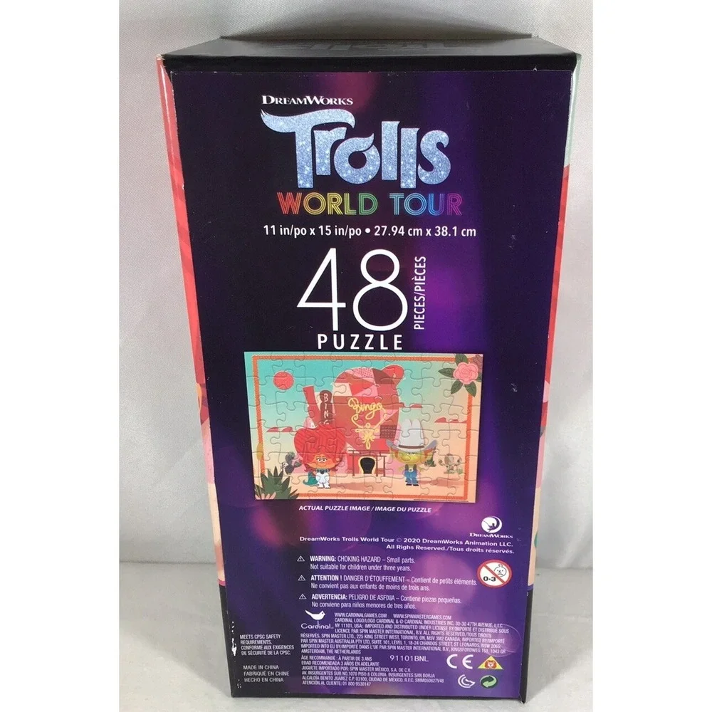 Trolls World Tour Jigsaw Puzzle 48 Pieces Dreamworks Multicolor Fun Puzzle NEW